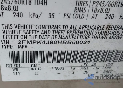 2017 Ford Edge Sel из США, поврежденный, VIN 2FMPK4J98HBB68021